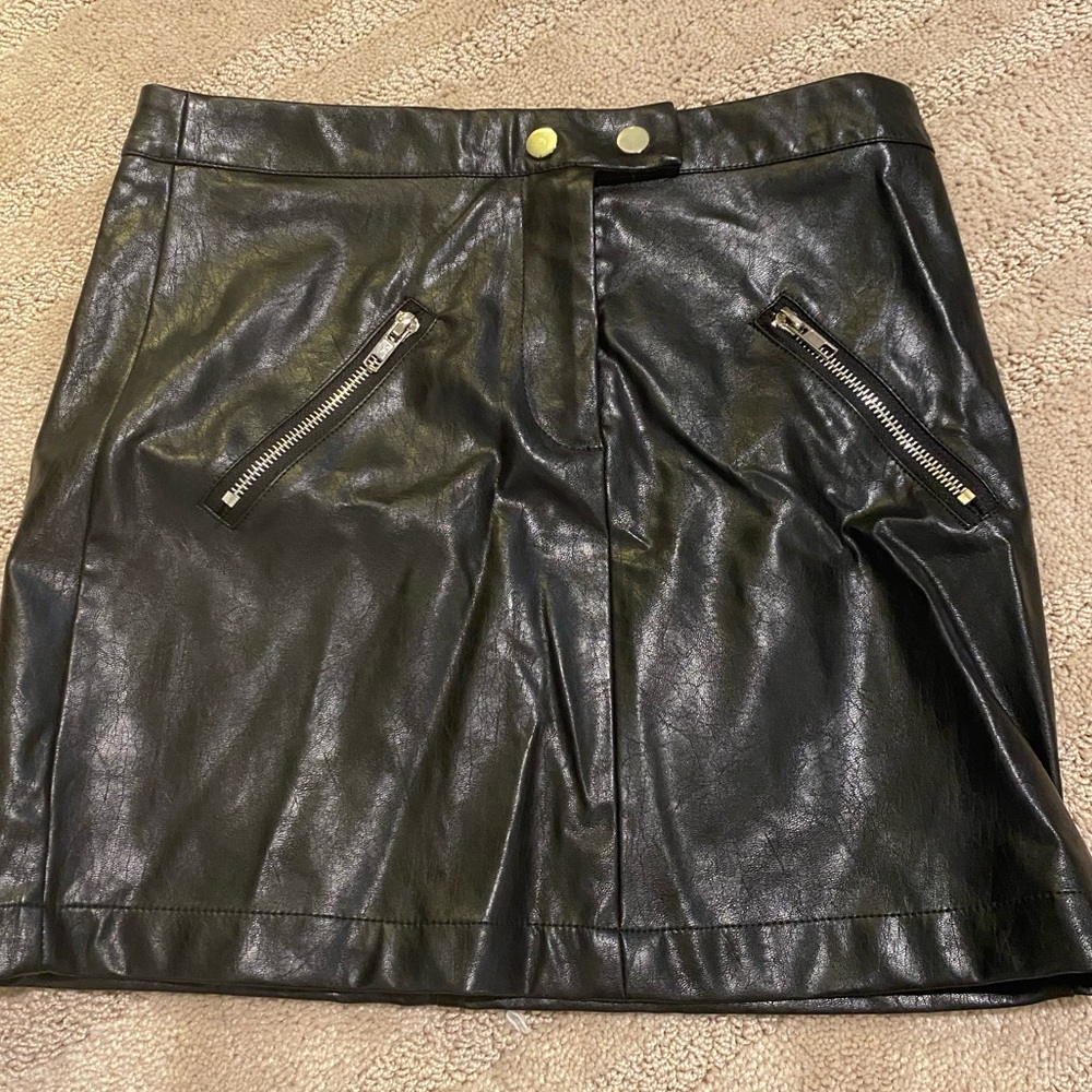 leather mini skirt